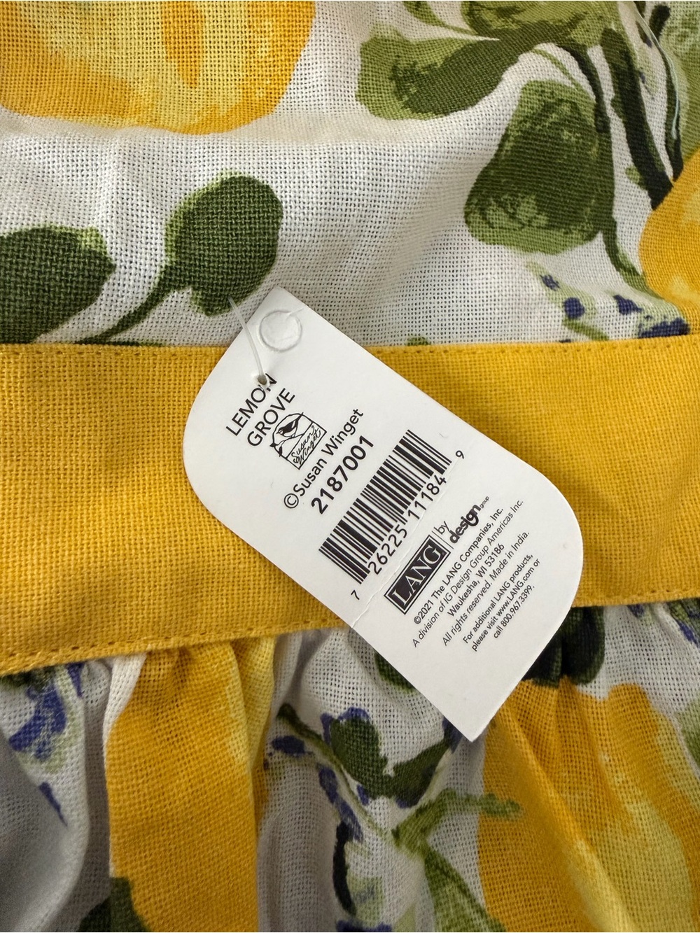 Susan Winget Lemon Print Novelty Chef Kitchen Cooking Apron NWT - Picture 3 of 3